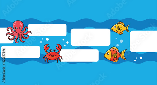 Underwater adventure with sea creatures learning about marine life and ocean exploration for kids