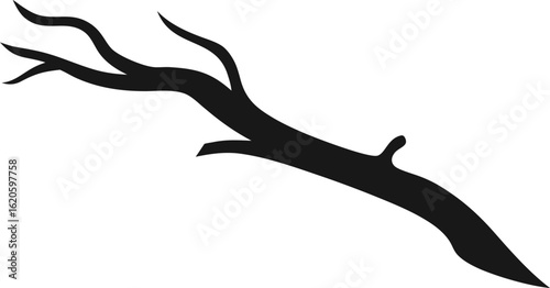 Driftwood Branch Icon Silhouette Vector Illustration