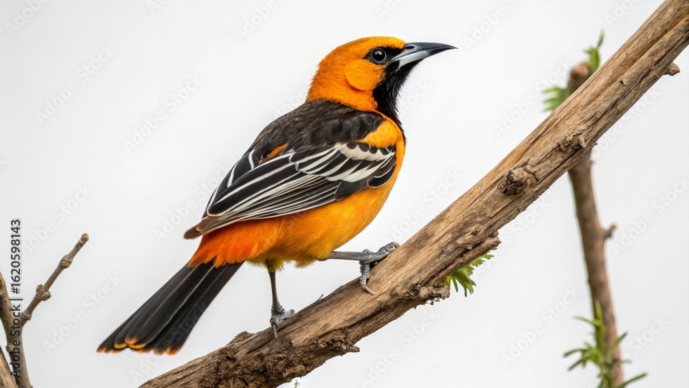Naklejka premium Hooded Oriole on studio background