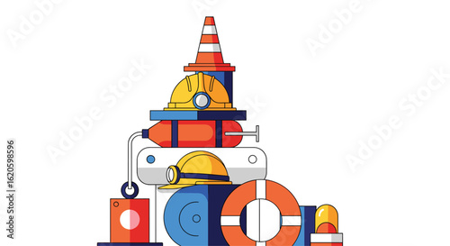 Construction safety equipment and protective gear for workplace hazard prevention and worker well being