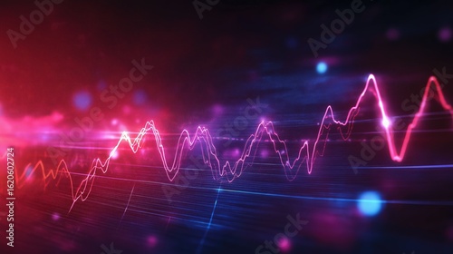 Digital heartbeat with glowing rhythm.