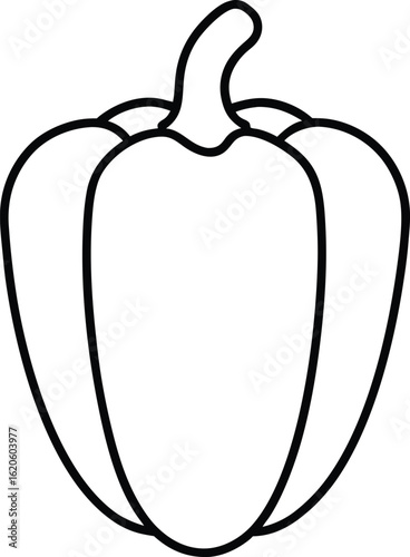 pepper icon outline vector illustration on transparent background