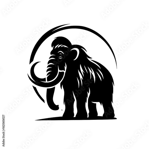 Woolly Mammoth Vector Silhouette Illustration