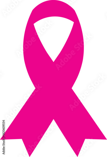 Pink ribbon breast cancer awareness symbol vector art silhouette