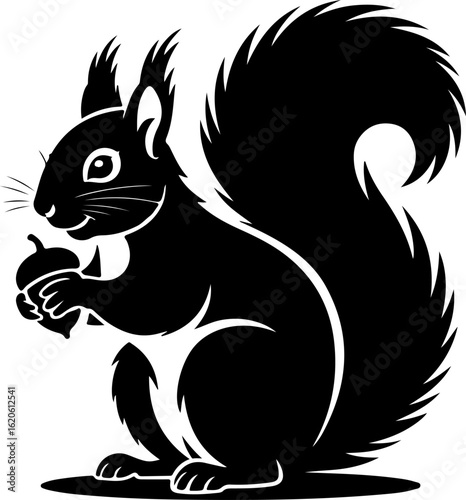 Wallpaper Mural silhouette vector of a squirrel sitting upright and holding an acorn in its front paw Torontodigital.ca