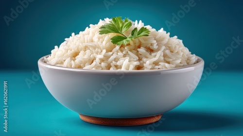 Delicious White Rice Bowl Simple Presentation Food Photography Clean Background Creative Styling
