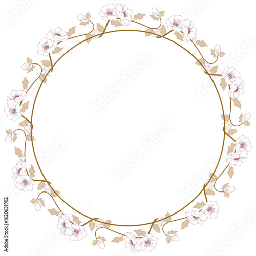 Vintage floral pattern.Ornate circle. Ornate circle - Illustration.Circular patterns