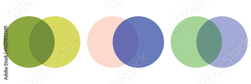 Colorful Venn Diagram with Two Overlapping Circles – Vector Infographic for
 Business and Education