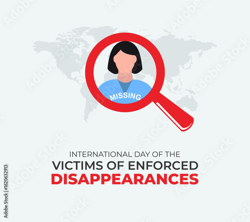 International Day of the Victims of Enforced Disappearances. 30 august. Holiday concept. Template for background with banner, poster and card. Vector illustration.