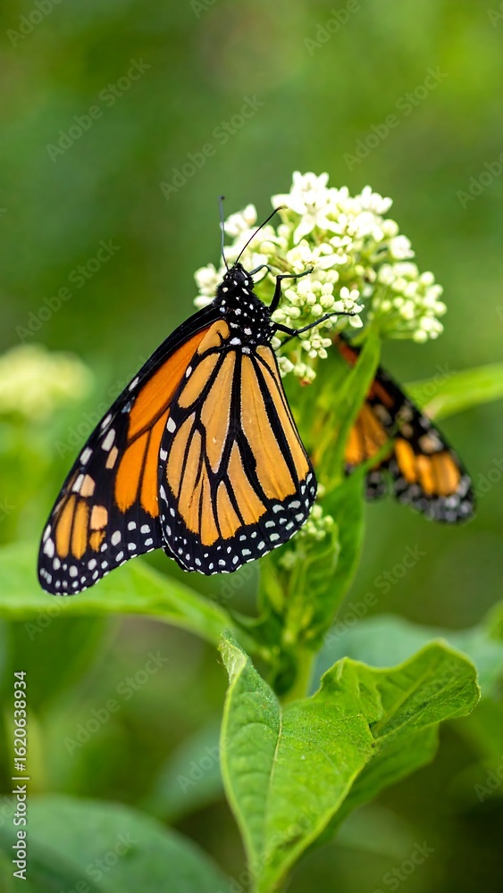 Fototapeta premium Monarch butterflies on flowers