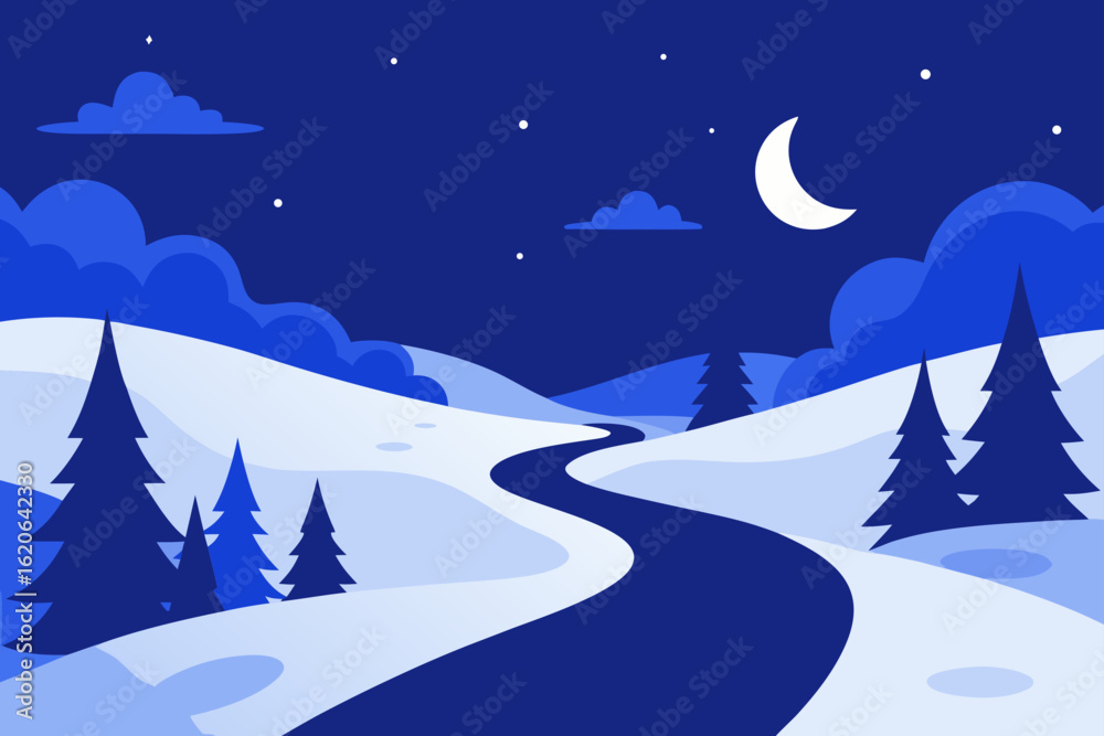 Fototapeta premium winter landscape with snow