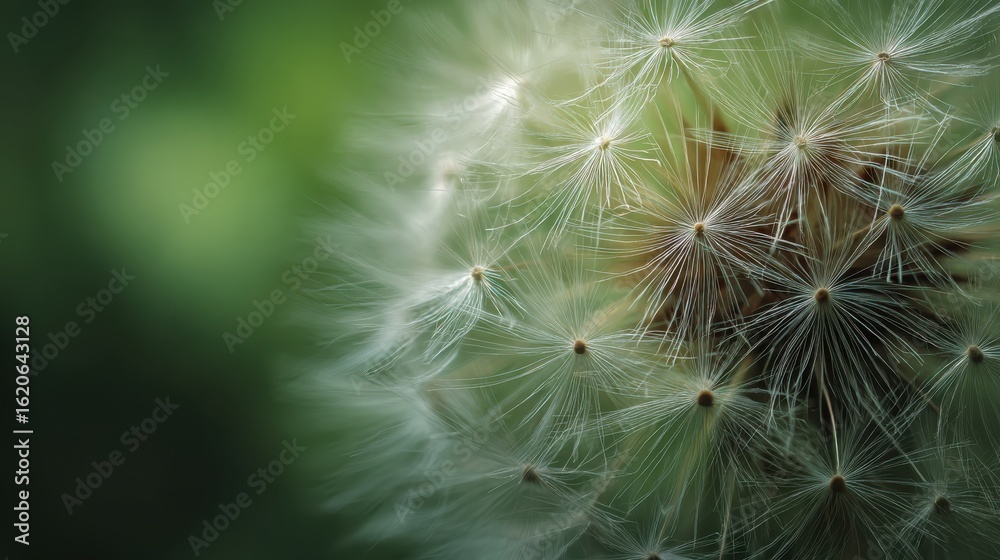 Fototapeta premium a dandelion seed head with its delicate fluff and intricate details