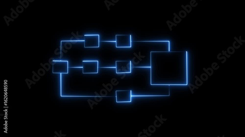 Ai tools or neon box. Agentic AI technology motion background. Multi agent AI systems, Automate daily Tasks Smart AI solutions improve efficiency, Automate repetitive work.4k motion video.