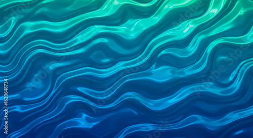 Vibrant Blue and Green Wave Pattern Abstract Background Design