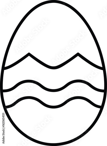 easter egg icon line art vector on transparent background