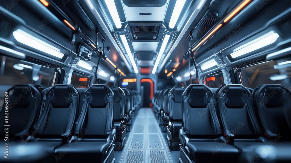 Obraz premium Futuristic bus interior design