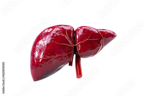Detailed Anatomical Model of a Human Liver Organ  Isolated on transparent background, cutout	