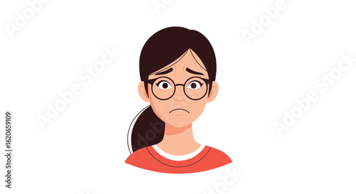 Portrait of a Young Woman Experiencing Significant Distress and Uncertainty