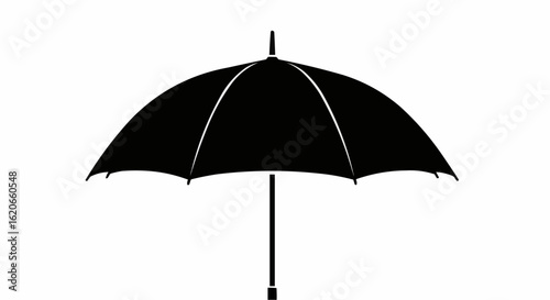 black umbrella isolated on white