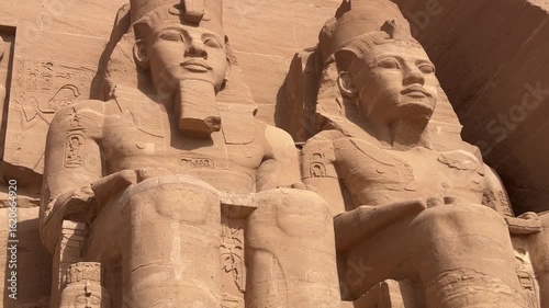 Majestic statues of ramses ii at abu simbel temple