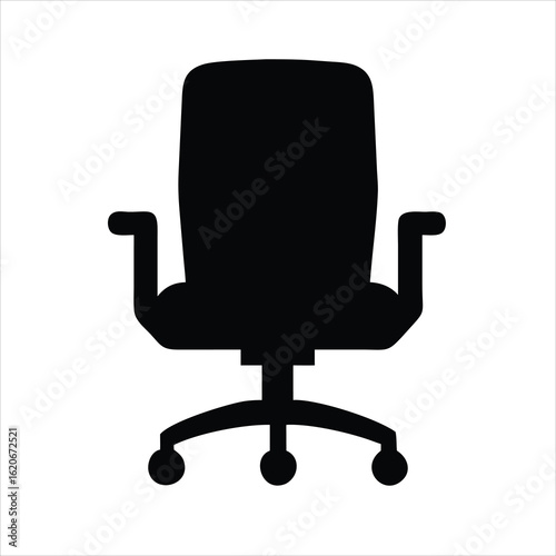 Silhouette  of office chair   on white background