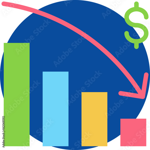 Bankrupt icon for accounting and finance business, website, application, printing, document, poster design, etc