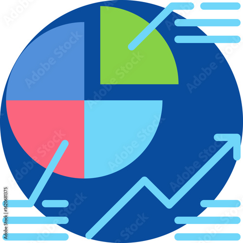Data analysis icon for accounting and finance business, website, application, printing, document, poster design, etc