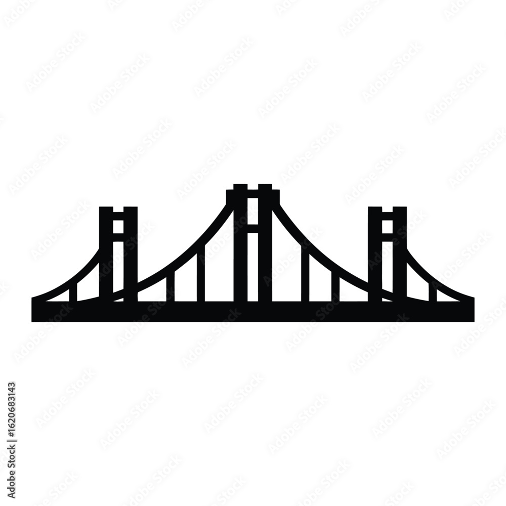 Fototapeta premium Iconic Bridge Silhouette Vector Illustration A Recognizable Landmark Design for Travel and Infrastructure Projects with a Simple and Striking Visual