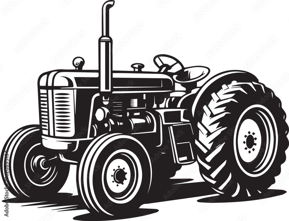 Obraz premium high quality farm machinery vector of vintage tractor in ai eps jpeg png for farm equipment design