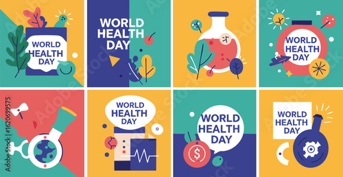 Flat Design Illustration Set for World Health Day Event