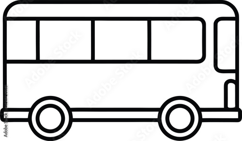bus icon outline vector illustration on transparent background