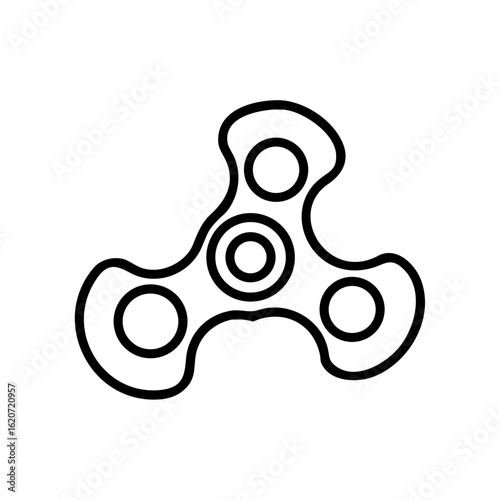 Fidget spinner outline vector graphic illustration for stress relief and focus toy design element tool art drawing