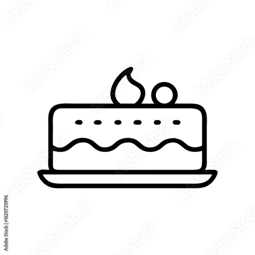 Delicious cake dessert bakery pastry sweet food vector illustration graphic design birthday celebration icon 100