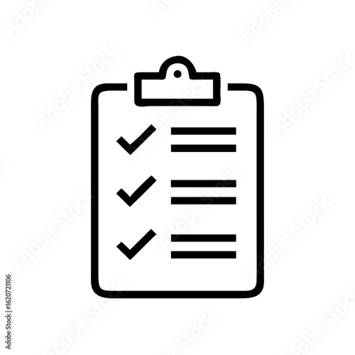 Checklist clipboard task list vector icon for project management and business planning and organization tool