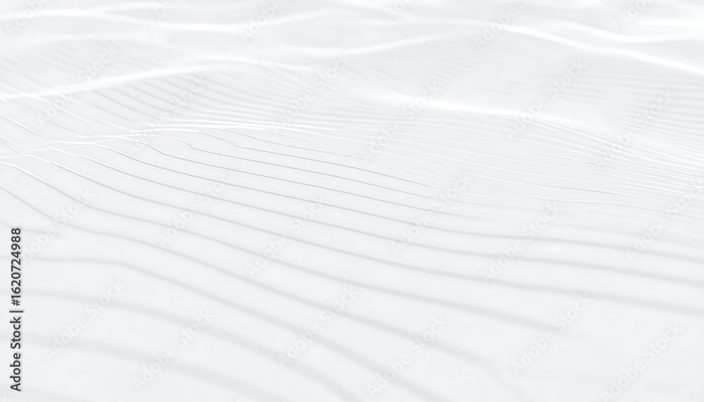 Fototapeta premium Abstract flowing white fabric with subtle textured lines creating a gentle wave like pattern and soft shadows