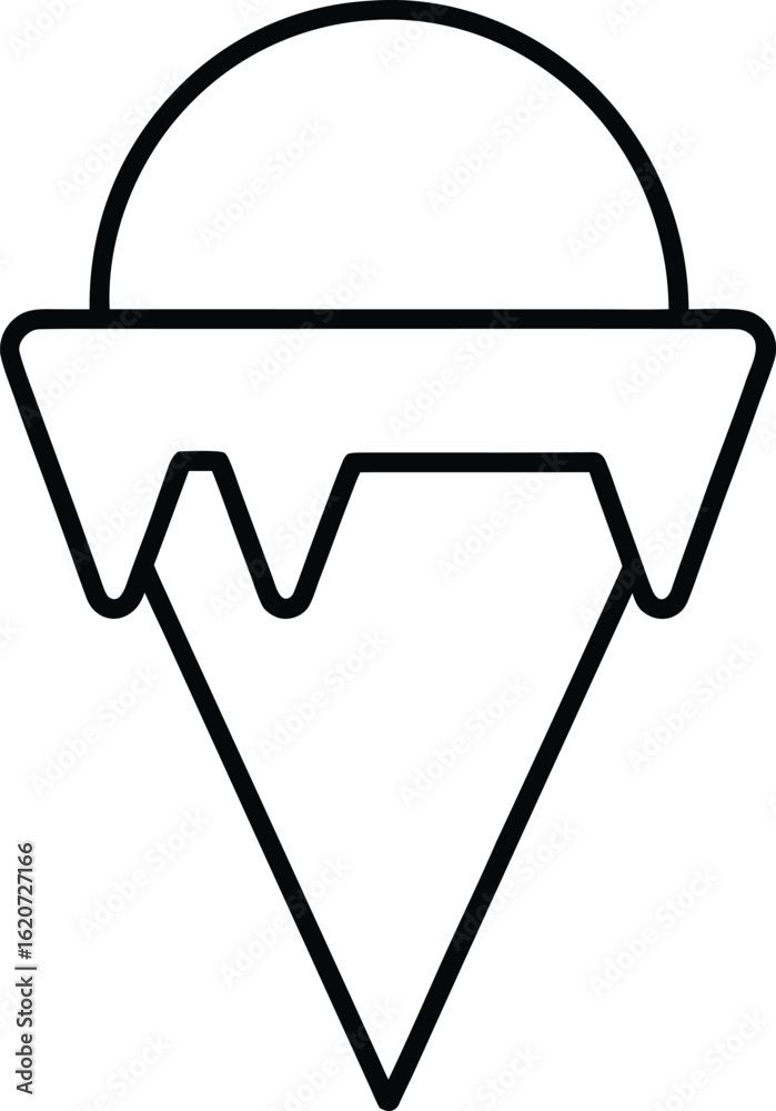Fototapeta premium ice icon outline vector illustration on transparent background