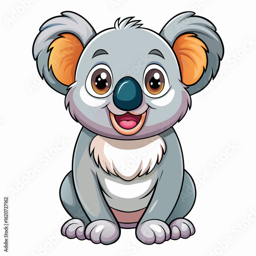 Happy cartoon animals playing together in a cute and funny illustration
