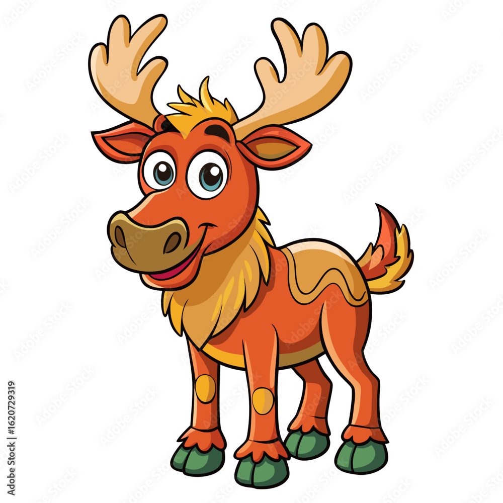 Obraz premium christmas reindeer with red ribbon