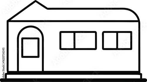 trainstation icon outline vector illustration on transparent background