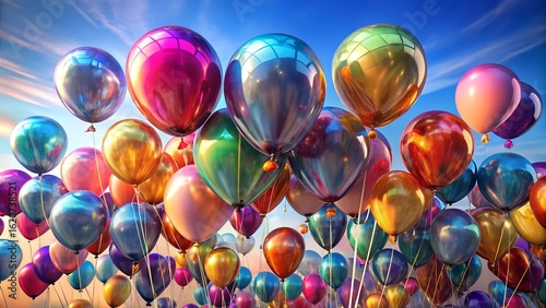 colorful balloons on the sky