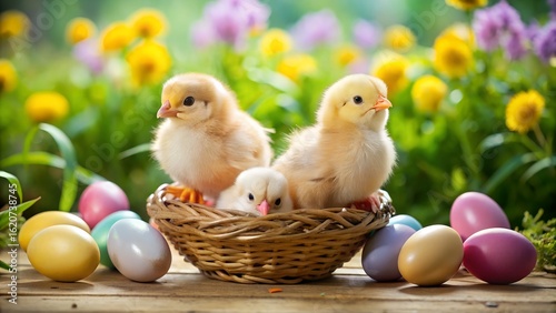 easter chicken and eggs