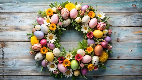 easter eggs and flowers
