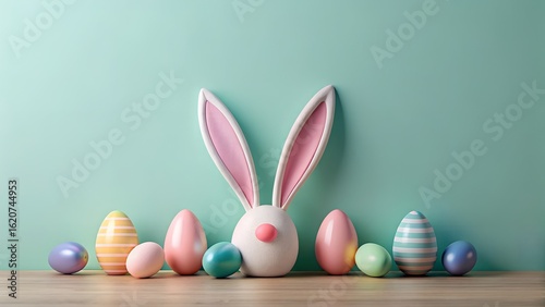 easter bunny with eggs