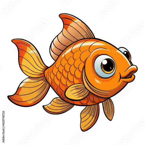 vector illustration of goldfish