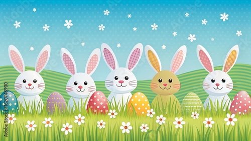 easter bunny with eggs
