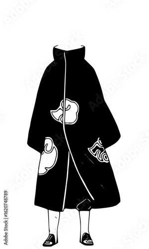 Black cloak with red clouds