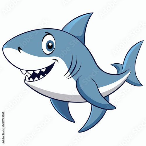 shark cartoon isolated on white