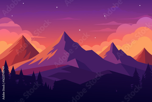 sunrise in mountains