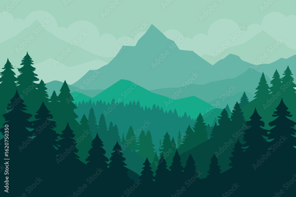 Fototapeta premium mountain landscape with trees