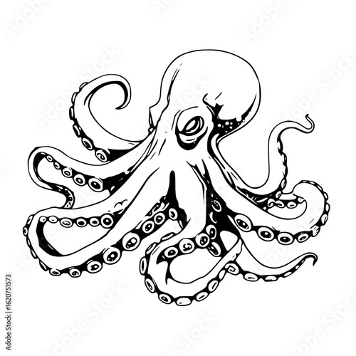 Octopus isolated on white background